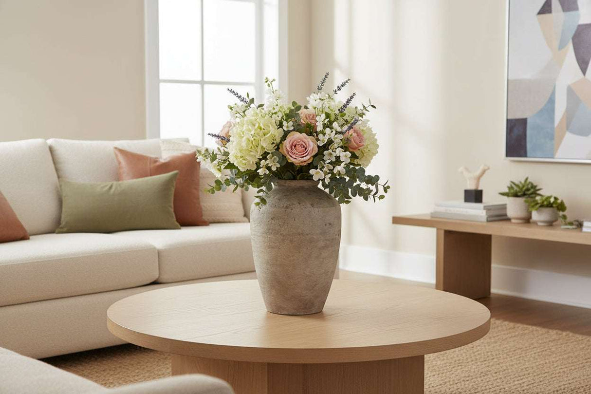 Deruta Large Mottled Vase GREY CERAMIC Shades 4 Seasons