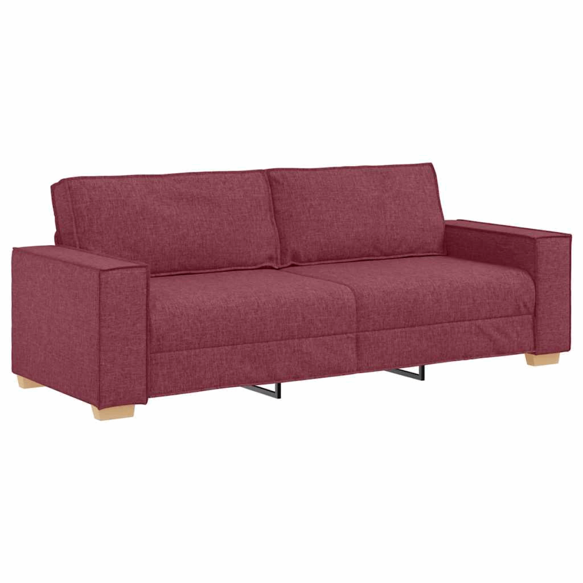 vidaXL 3-Seater Sofa with Cushion Wine red 220 x 78 x 84 cm Fabric vidaXL