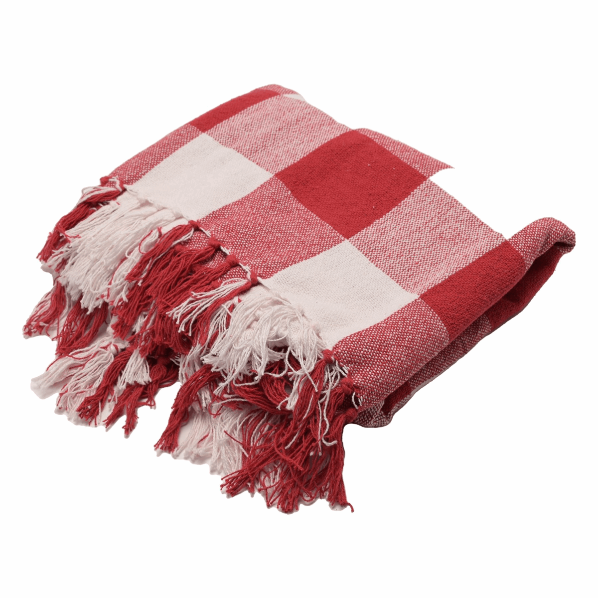 Red Chequered Cotton Throw