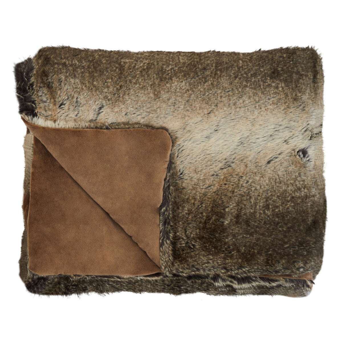 Orsina Luxurious Bosie Lamina Mocha Ombre Fur Throw
