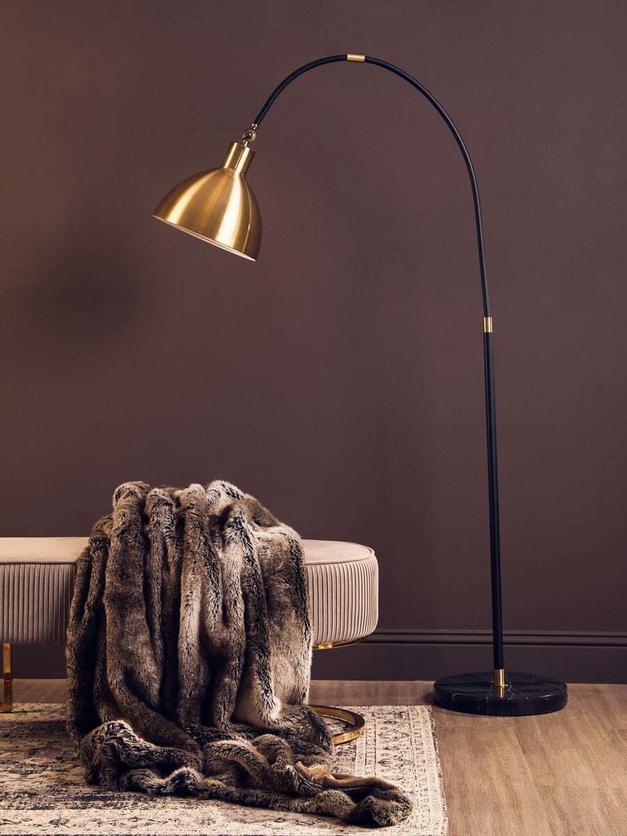 Orsina Luxurious Bosie Lamina Mocha Ombre Fur Throw
