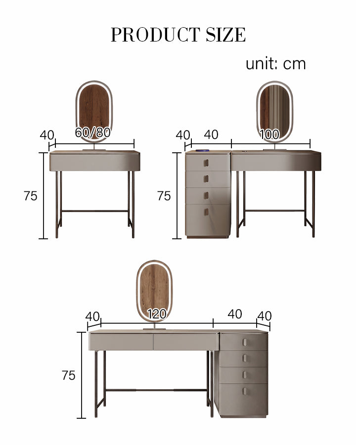 Le Di Vita Stylish Ariella Dressing Table with Mirror