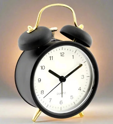 Black & Gold Metal Alarm Clock - Shades 4 Seasons