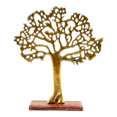 Antique Gold Tree On Wooden Base Medium - Shades 4 Seasons