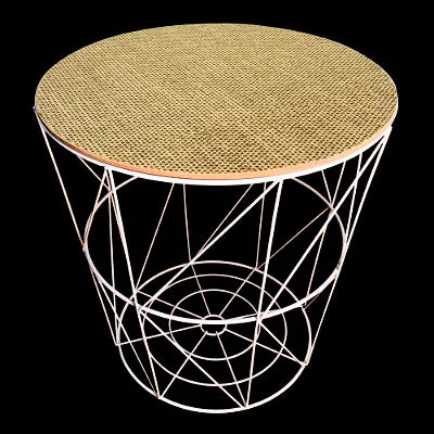 Circular Geometric Side Table Woven Effect - Shades 4 Seasons