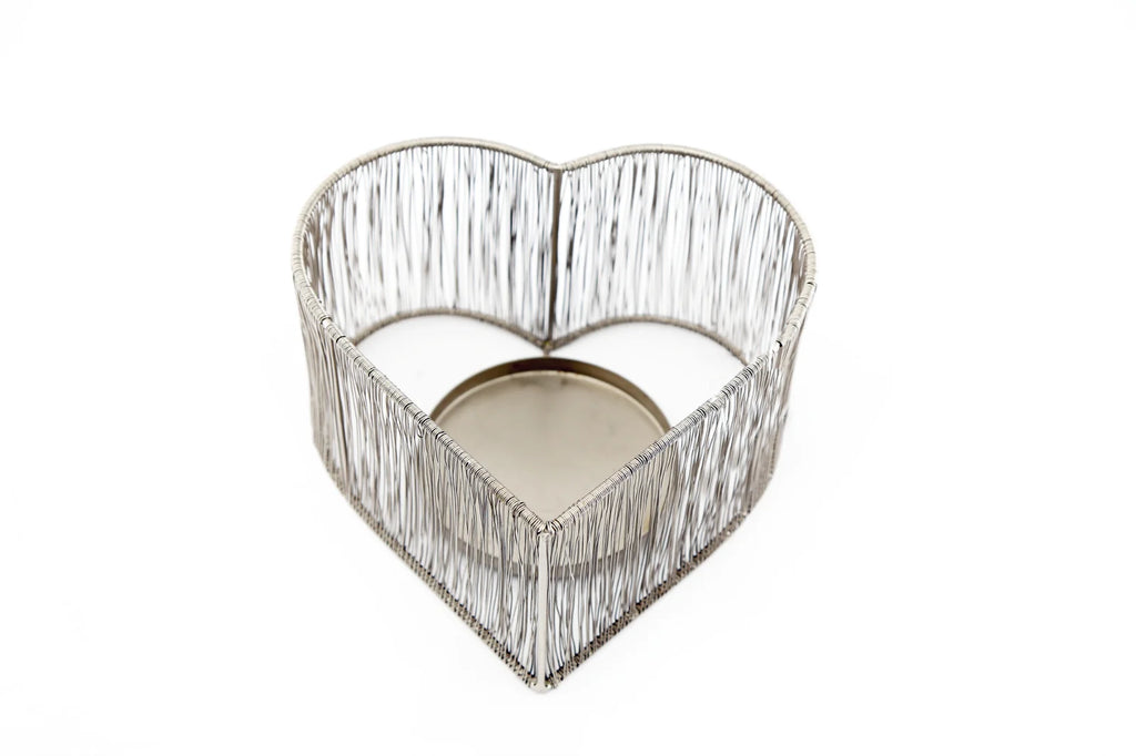Silver Heart Tealight Holder - Shades 4 Seasons
