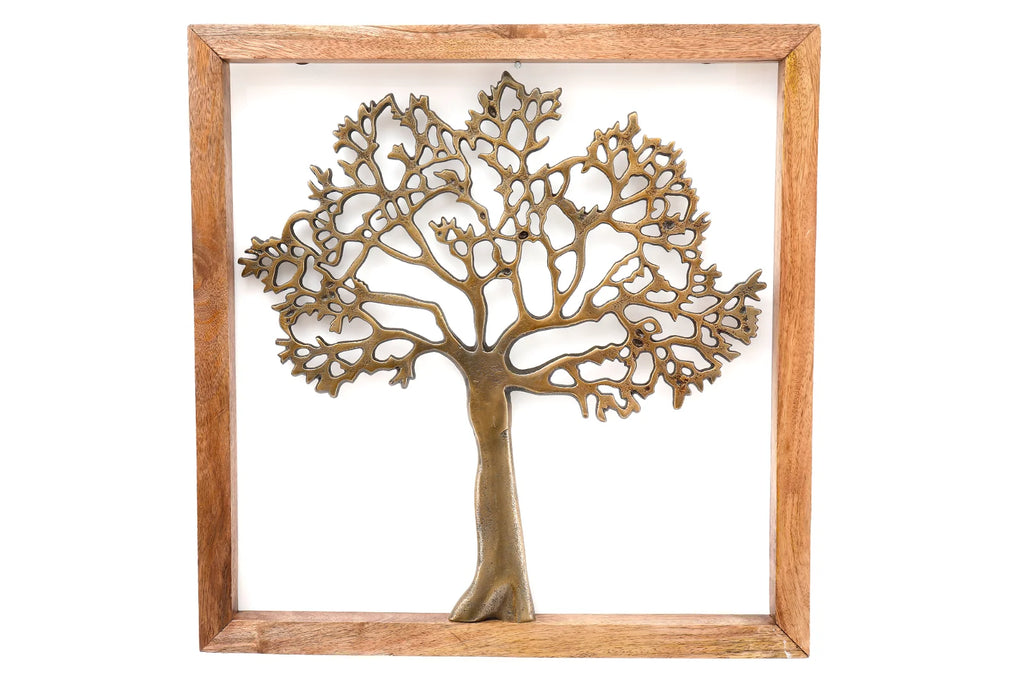 Gold Tree Of Life In Wooden Frame - Shades 4 Seasons