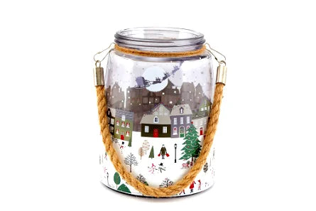 Christmas Market Lantern White With Rope Handle - Shades 4 Seasons