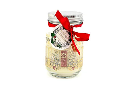Christmas Traditional Home Candle Jar Gold & Cream - Shades 4 Seasons