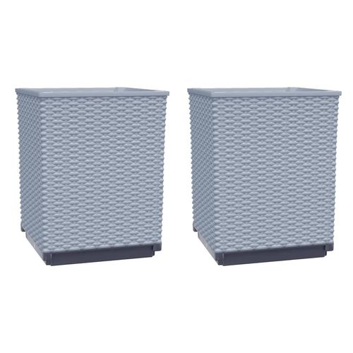 vidaXL Garden Planters 2 pcs Dark Grey 30x30x37 cm Polypropylene vidaXL