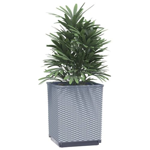 vidaXL Garden Planters 2 pcs Dark Grey 30x30x37 cm Polypropylene vidaXL