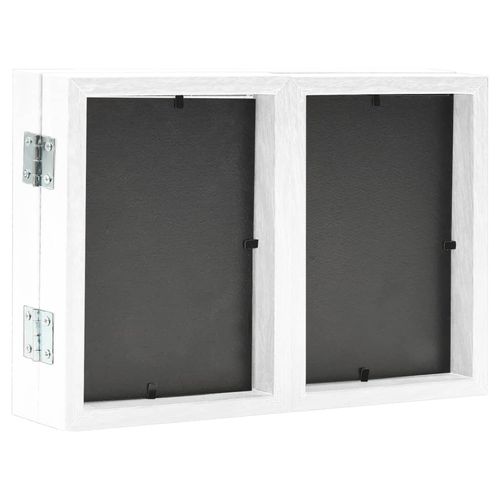 vidaXL White Wooden Trifold Photo Frame for Home Decor vidaXL