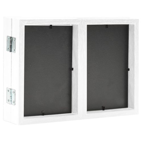 vidaXL White Wooden Trifold Photo Frame for Home Decor vidaXL