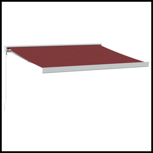 vidaXL Manual Retractable Awning Burgundy 300x250 cm vidaXL