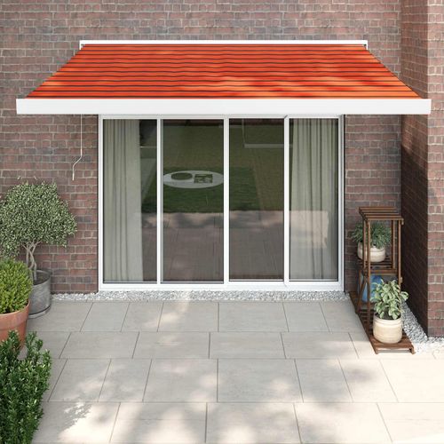 vidaXL Manual Retractable Awning Burgundy 300x250 cm orange and brown 300 x 250 cm vidaXL