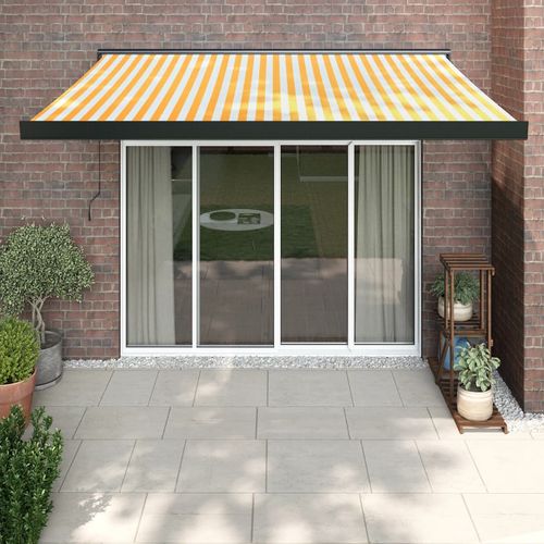 vidaXL Manual Retractable Awning Burgundy 300x250 cm yellow and black 300 x 250 cm vidaXL