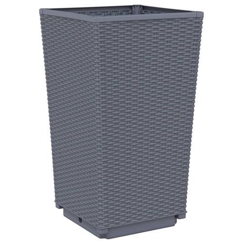 vidaXL Tall Rattan Effect Garden Planters - Weatherproof vidaXL