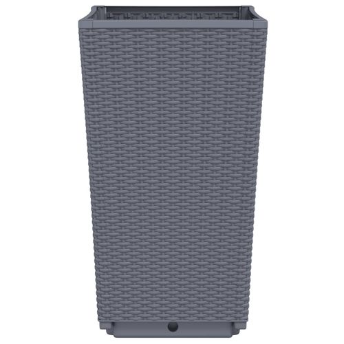 vidaXL Tall Rattan Effect Garden Planters - Weatherproof vidaXL