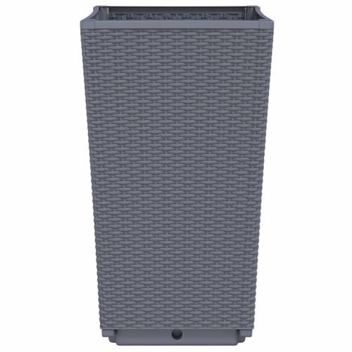vidaXL Tall Rattan Effect Garden Planters - Weatherproof vidaXL