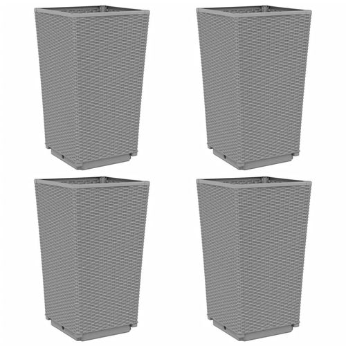vidaXL Tall Rattan Effect Garden Planters - Weatherproof vidaXL
