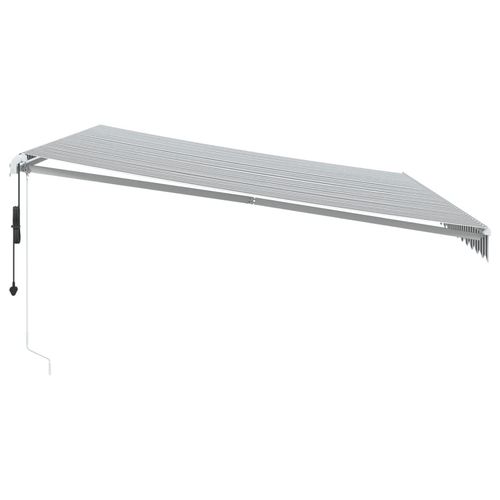 vidaXL Automatic Retractable Awning with LED Anthracite&White 400x350 cm vidaXL