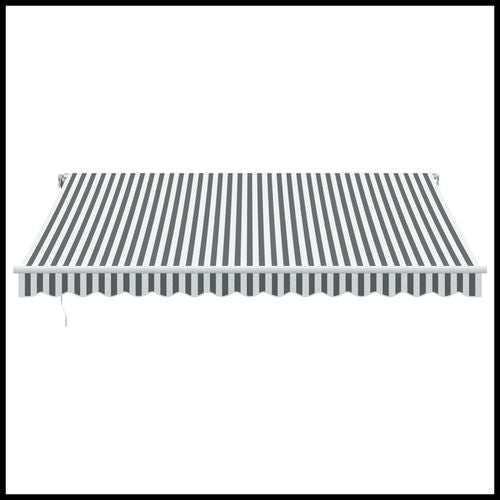 vidaXL Automatic Retractable Awning with LED Anthracite&White 400x350 cm vidaXL