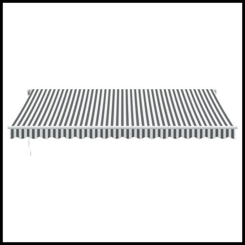 vidaXL Automatic Retractable Awning with LED Anthracite&White 400x350 cm vidaXL