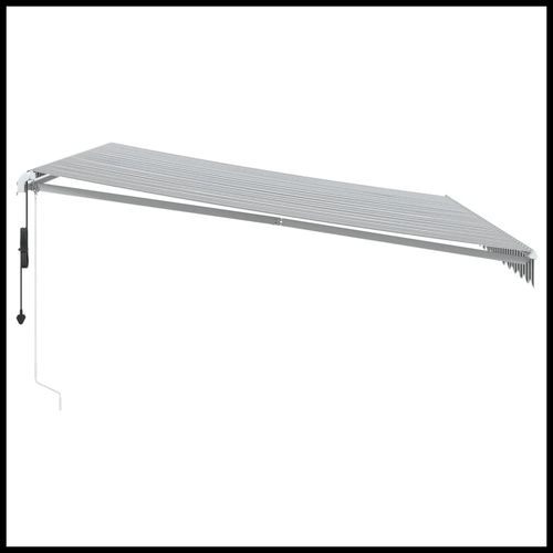 vidaXL Automatic Retractable Awning with LED Anthracite&White 400x350 cm vidaXL