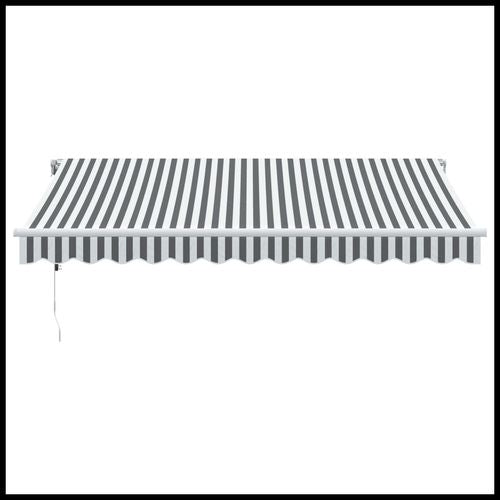 vidaXL Automatic Retractable Awning with LED Anthracite&White 400x350 cm vidaXL