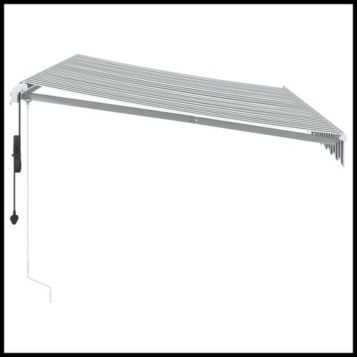 vidaXL Automatic Retractable Awning with LED Anthracite&White 400x350 cm vidaXL