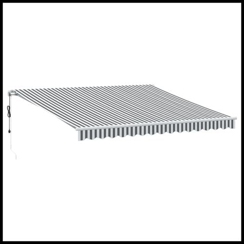vidaXL Automatic Retractable Awning with LED Anthracite&White 400x350 cm vidaXL