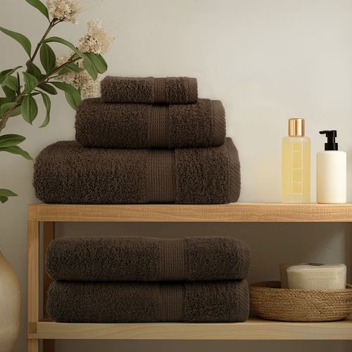 vidaXL Black Cotton Towel Set – Soft & Absorbent Decor vidaXL
