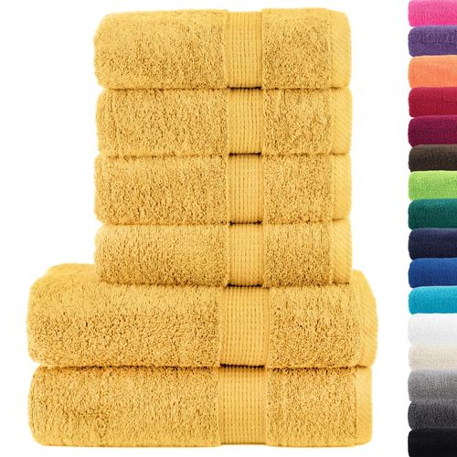vidaXL Black Cotton Towel Set – Soft & Absorbent Decor vidaXL