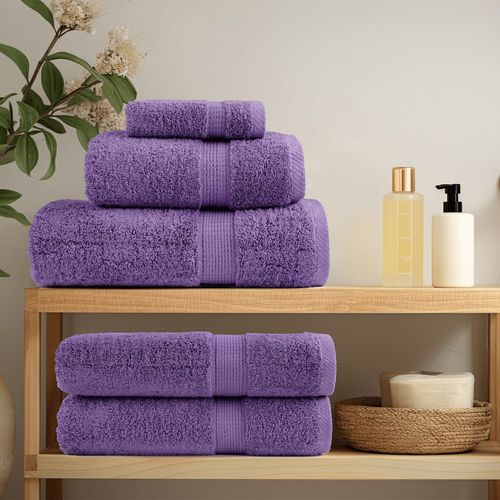 vidaXL Black Cotton Towel Set – Soft & Absorbent Decor vidaXL