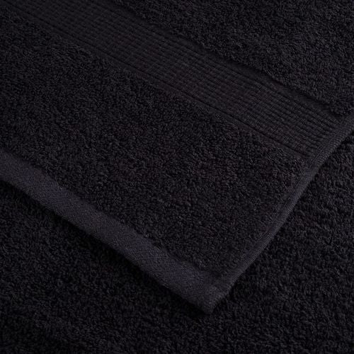vidaXL Black Cotton Towel Set – Soft & Absorbent Decor vidaXL