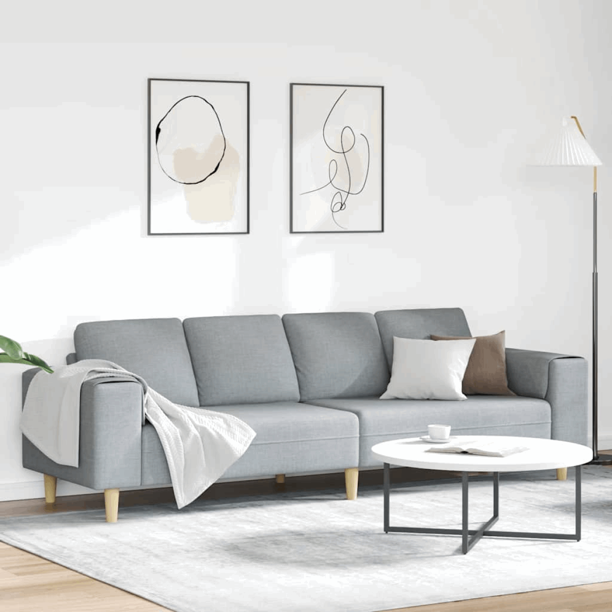 vidaXL Stylish Sofa Set for Modern Living Rooms Light grey without ottoman vidaXL