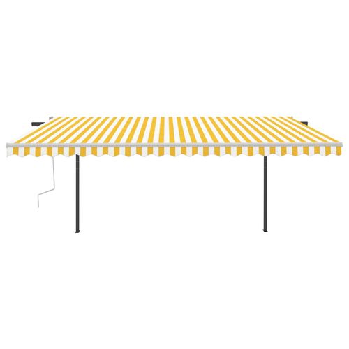 vidaXL Manual Retractable Awning with LED 3x2.5 m Blue and White vidaXL