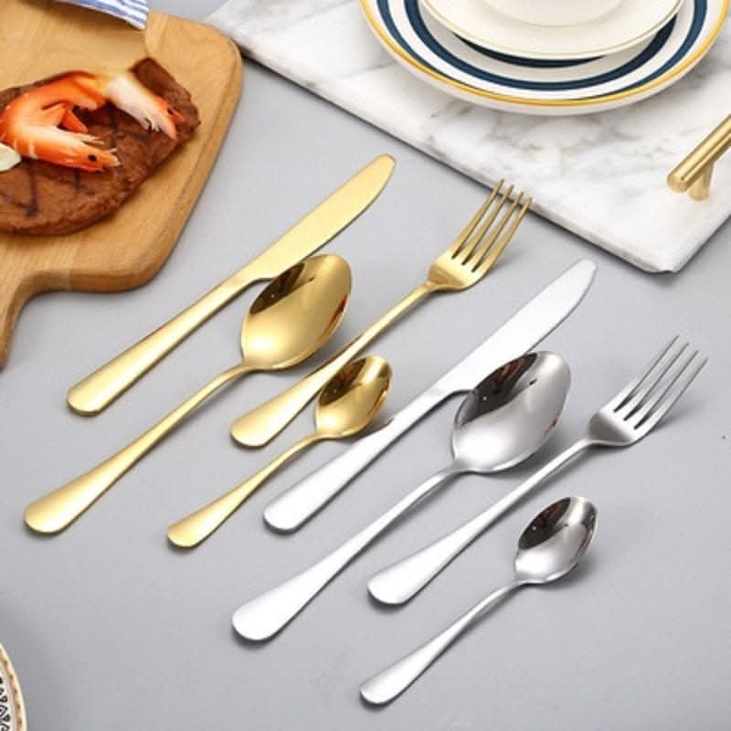 24pcs Stainless Steel Silverware Cutlery Set Kitchen Essentials