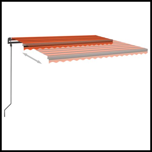 vidaXL Manual Retractable Awning with LED 3x2.5 m Blue and White vidaXL