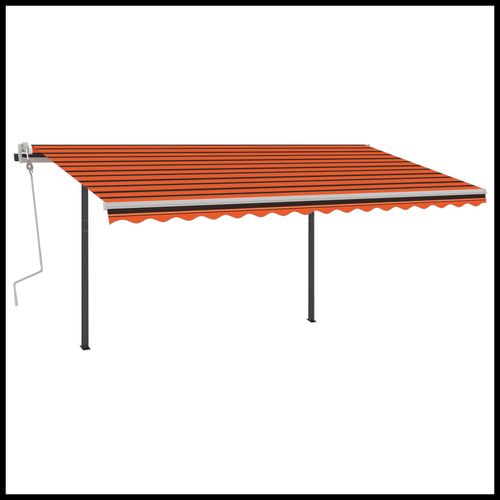 vidaXL Manual Retractable Awning with LED 3x2.5 m Blue and White vidaXL