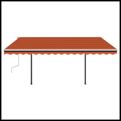 vidaXL Manual Retractable Awning with LED 3x2.5 m Blue and White vidaXL