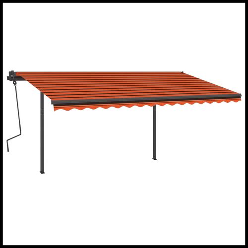 vidaXL Manual Retractable Awning with LED 3x2.5 m Blue and White vidaXL