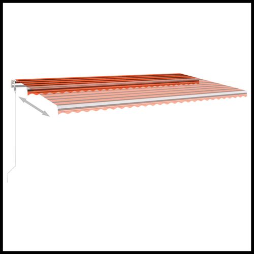 vidaXL Manual Retractable Awning with LED 3x2.5 m Blue and White vidaXL