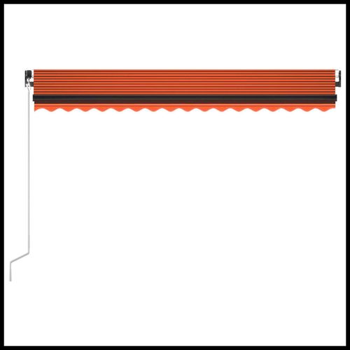 vidaXL Manual Retractable Awning with LEDs Burgundy 400x300 cm vidaXL