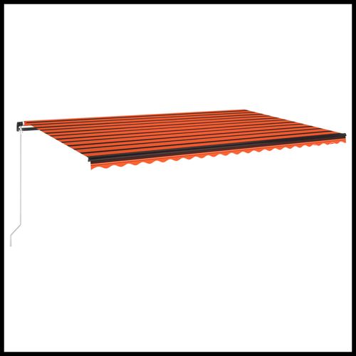 vidaXL Manual Retractable Awning with LEDs Burgundy 400x300 cm vidaXL