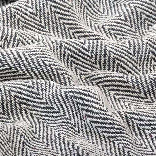 vidaXL Cotton Throw Herringbone 125x150 cm Grey vidaXL