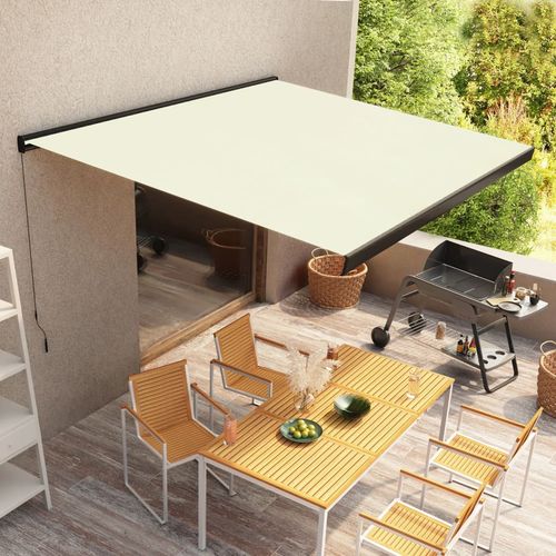 vidaXL Manual Retractable Awning Burgundy 300x250 cm cream (grey frame) 300 x 250 cm vidaXL