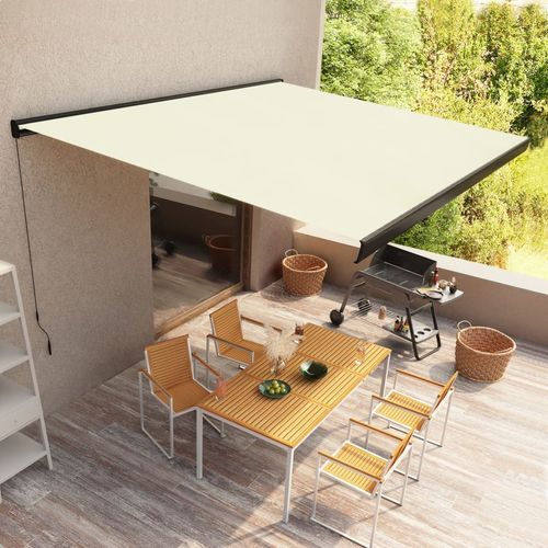 vidaXL Manual Retractable Awning Burgundy 300x250 cm cream (grey frame) 450 x 300 cm vidaXL