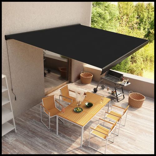 vidaXL Manual Retractable Awning Burgundy 300x250 cm vidaXL
