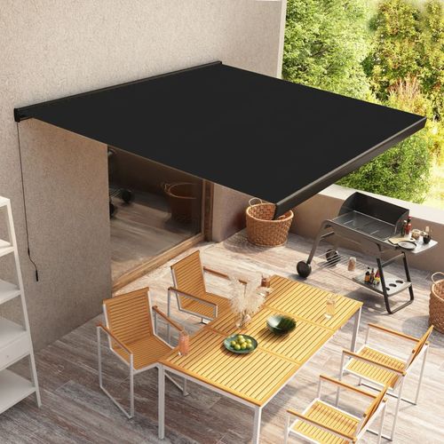 vidaXL Manual Retractable Awning Burgundy 300x250 cm anthracite (grey frame) 300 x 250 cm vidaXL